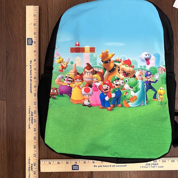 NWT Mario Brothers & Friends back pack mesh side pockets Zipper - Picture 2 of 10